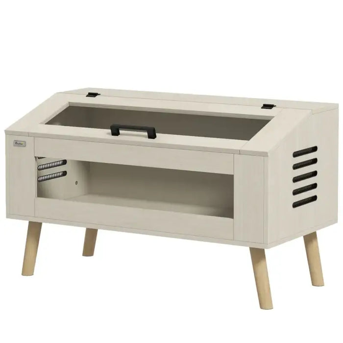 140L Reptile Terrarium Box - Oak Tone | Glass Windows and Ventilation PAWHUT - Little and Giant Explorers PawHut