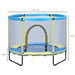 140x140cm kids indoor square trampoline, blue and yellow, springless bungee design with net