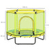 Yellow and blue 140x140cm kids indoor trampoline, square springless bungee design, mesh net