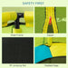 Kids indoor trampoline with steel frame, zipper, pp jumping mat, and padded yellow-blue edge.