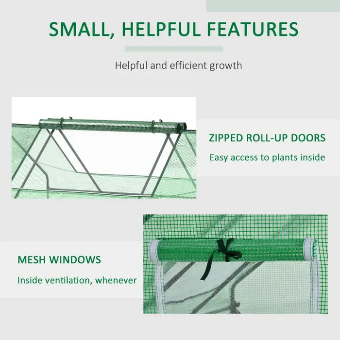 140x180cm Mini Greenhouse | Compact Low Tunnel Grow House with PE Cover and Steel Frame OUTSUNNY - Little and Giant Explorers Outsunny