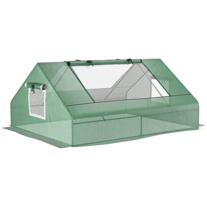 140x180cm Mini Greenhouse | Compact Low Tunnel Grow House with PE Cover and Steel Frame OUTSUNNY - Little and Giant Explorers Outsunny