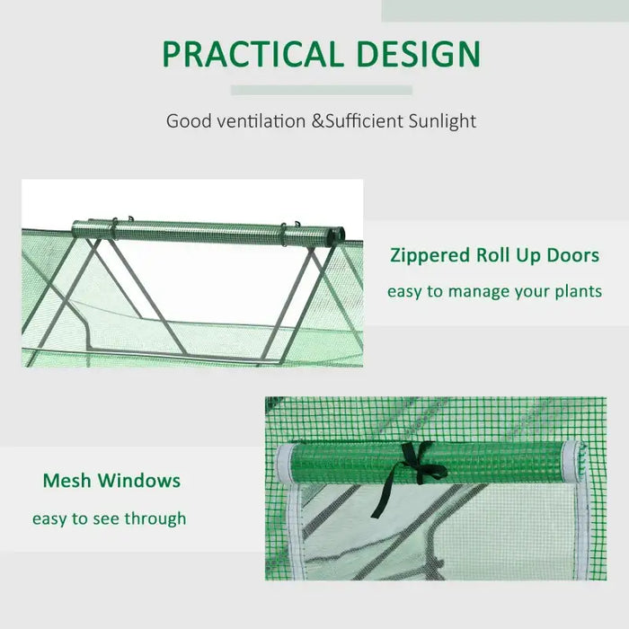 140x180cm Mini Greenhouse | Compact Low Tunnel Grow House with PE Cover and Steel Frame OUTSUNNY - Little and Giant Explorers Outsunny