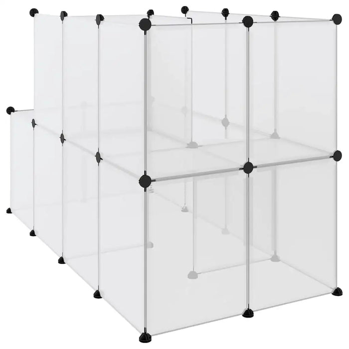 142cm Small Animal Cage – Transparent | Modular Pet Hutch - Ladder and Platform VIDAXL - Little and Giant Explorers vidaXL