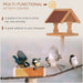 Bird Feeder Natural Fir Wood | House-Shaped Design with Platform and Weatherproof Finish - Little and Giant Explorers PawHut