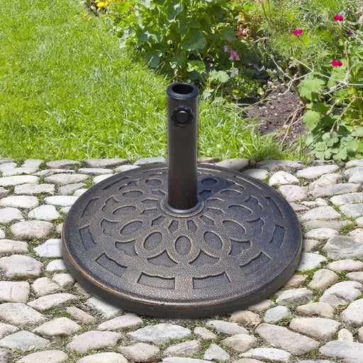 14kg Resin Parasol Base – Antique Bronze Finish | Fits 38mm and 48mm Poles OUTSUNNY - Little and Giant Explorers Outsunny