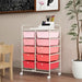 15-Drawer Rolling Storage Cart – Pink | Plastic Drawers - Metal Frame and Wheels COSTWAY - Little and Giant Explorers Costway