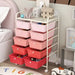 15-Drawer Rolling Storage Cart – Pink | Plastic Drawers - Metal Frame and Wheels COSTWAY - Little and Giant Explorers Costway