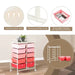 15-Drawer Rolling Storage Cart – Pink | Plastic Drawers - Metal Frame and Wheels COSTWAY - Little and Giant Explorers Costway