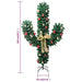 150cm artificial cactus Christmas tree decorated with red and gold baubles and a gold ribbon bow on black stand