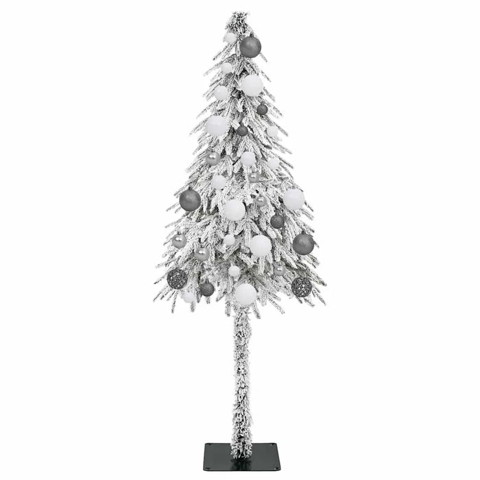 150cm Artificial Christmas Tree - White | LED Strip Lights - White and Grey Baubles VIDAXL - Little and Giant Explorers vidaXL