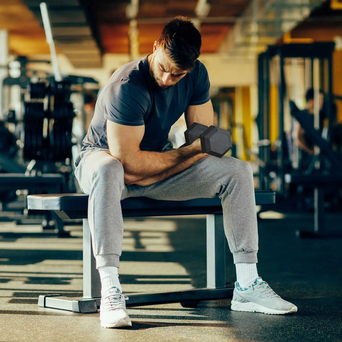 2 x 15kg Rubber Hex Dumbbell Portable Hand Weights - Little and Giant Explorers HOMCOM