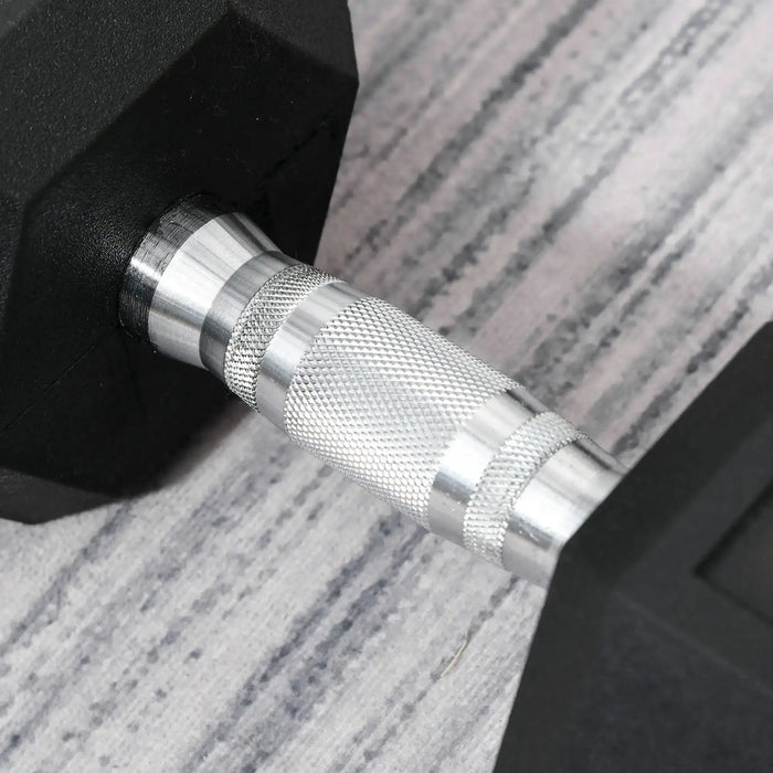 2 x 15kg Rubber Hex Dumbbell Portable Hand Weights - Little and Giant Explorers HOMCOM