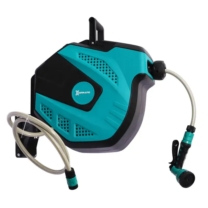 15m Retractable Water Hose Reel – Wall Mounted or Portable | Auto Rewind System DURHAND - Little and Giant Explorers DURHAND