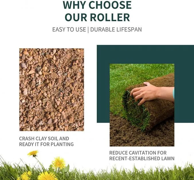 16-Gallon Lawn Roller – Green Steel Garden Roller | Push and Tow Design COSTWAY - Little and Giant Explorers Costway