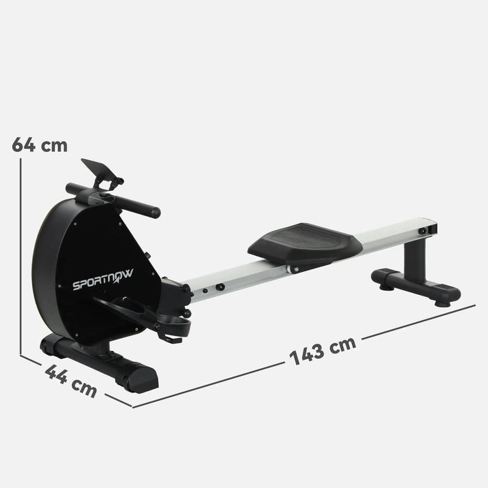 16-Level Magnetic Rower Machine with Dual Aluminium Slid Rail and LCD Monitor - Little and Giant Explorers SPORTNOW