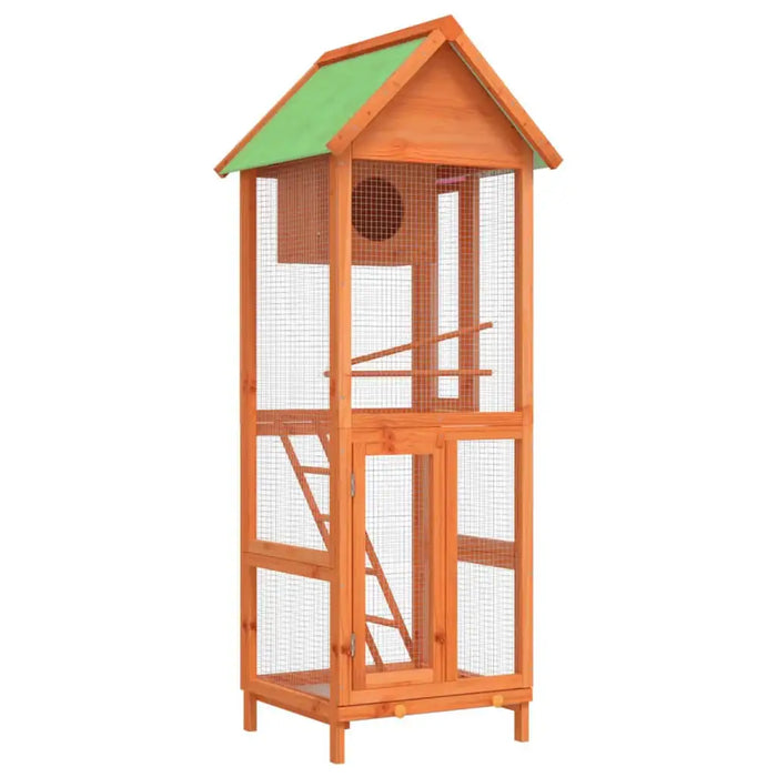 160cm Large Outdoor Wooden Bird House Aviary - Brown Pine Wood | Nesting Box VIDAXL - Little and Giant Explorers vidaXL