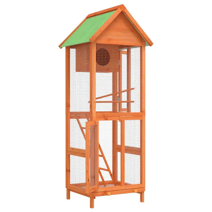 160cm Large Outdoor Wooden Bird House Aviary - Brown Pine Wood | Nesting Box VIDAXL - Little and Giant Explorers vidaXL