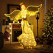 160cm Pre-Lit Christmas Angel Decoration – Warm White Glow | 180 LED Lights COSTWAY - Little and Giant Explorers Costway
