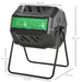 160L Dual Rotating Compost Bin – Black | Twin Chamber - 360° Tumbling Garden Composter OUTSUNNY - Little and Giant Explorers Outsunny