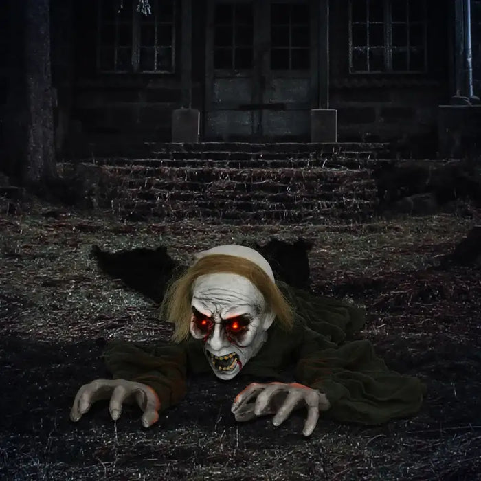 167cm Animated Crawling Zombie Prop | Sound, Light and Motion Effects HOMCOM - Little and Giant Explorers HOMCOM