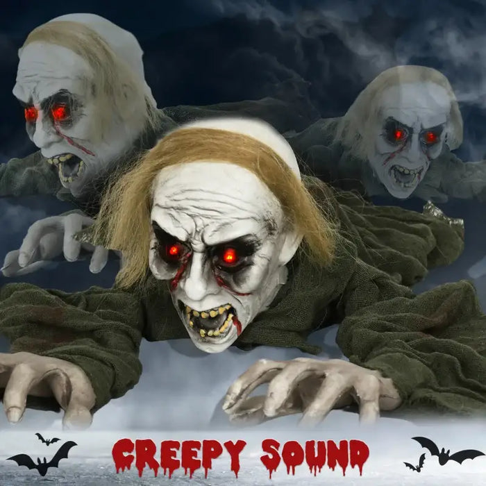 167cm Animated Crawling Zombie Prop | Sound, Light and Motion Effects HOMCOM - Little and Giant Explorers HOMCOM