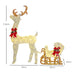 170 LED Light Reindeer and Sleigh - Little and Giant Explorers Outsunny