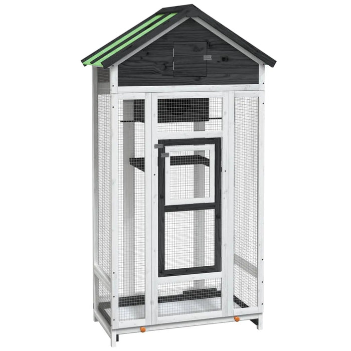 170cm Large Outdoor Wooden Bird Aviary – White Pine Wood | Bird House with Nesting Box VIDAXL - Little and Giant Explorers vidaXL