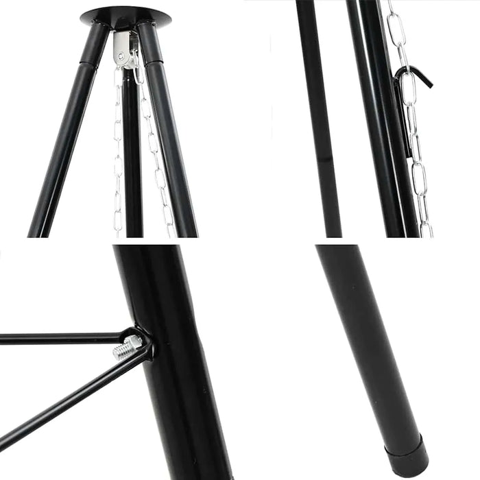 170cm Metal Campfire Tripod – Black | Outdoor Cooking Stand VIDAXL - Little and Giant Explorers vidaXL