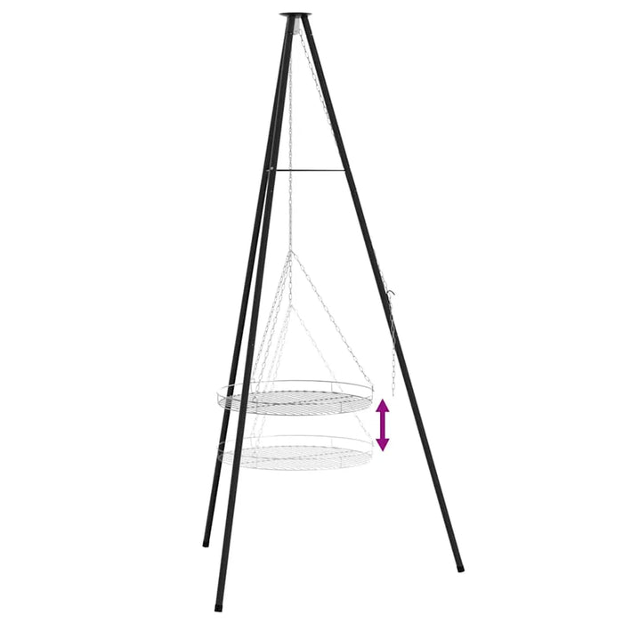 170cm Metal Campfire Tripod – Black | Outdoor Cooking Stand VIDAXL - Little and Giant Explorers vidaXL