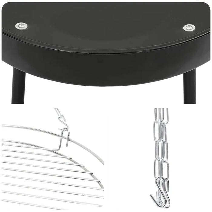 170cm Metal Campfire Tripod - Grill Grate and Fire Tray | Portable Outdoor Cooking Stand VIDAXL - Little and Giant Explorers vidaXL