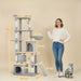 170cm Multi-Level Cat Tree – Grey and Cream | Tall Cat Tower - Plush and Sisal Design PAWHUT - Little and Giant Explorers PawHut