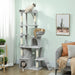 170cm Multi-Level Cat Tree – Grey and Cream | Tall Cat Tower - Plush and Sisal Design PAWHUT - Little and Giant Explorers PawHut