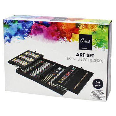 174-Piece Painting Art Set in Wooden Box - Little and Giant Explorers Artist