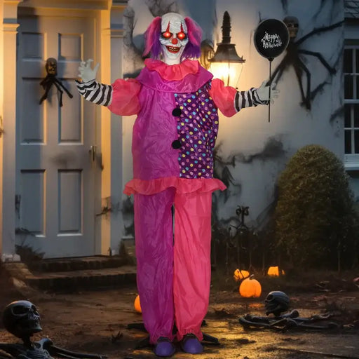 175cm Animated Halloween Clown with Balloon - Life Size | Sound, Light and Motion Effects OUTSUNNY - Little and Giant Explorers Outsunny