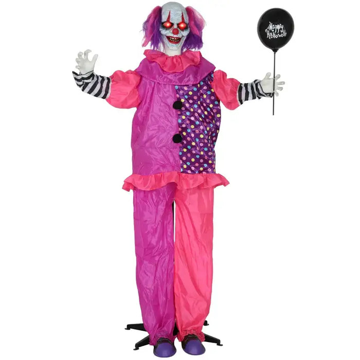 175cm Animated Halloween Clown with Balloon - Life Size | Sound, Light and Motion Effects OUTSUNNY - Little and Giant Explorers Outsunny
