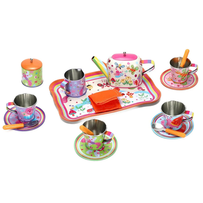 18-Piece Tin Tea Party Set with Carry Case – Bug | Afternoon Tea Role-Play Toy SOKA® - Little and Giant Explorers SOKA Play Imagine Learn