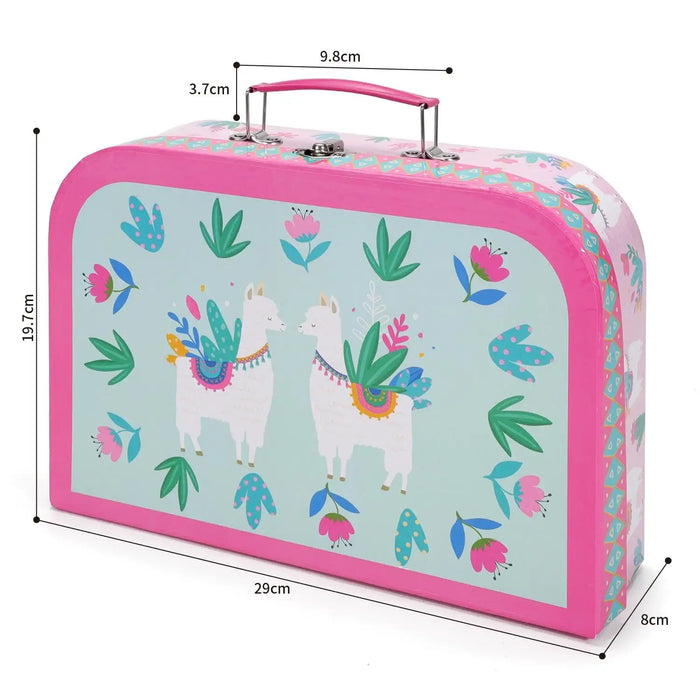 18-Piece Tin Tea Party Set with Carry Case – Llama | Afternoon Tea Playset SOKA® - Little and Giant Explorers SOKA Play Imagine Learn