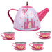 18-Piece Tin Tea Set with Carry Case – Fairy Tale | Pretend Picnic and Tea Party Playset SOKA® - Little and Giant Explorers SOKA Play Imagine Learn