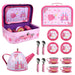 18-Piece Tin Tea Set with Carry Case – Fairy Tale | Pretend Picnic and Tea Party Playset SOKA® - Little and Giant Explorers SOKA Play Imagine Learn