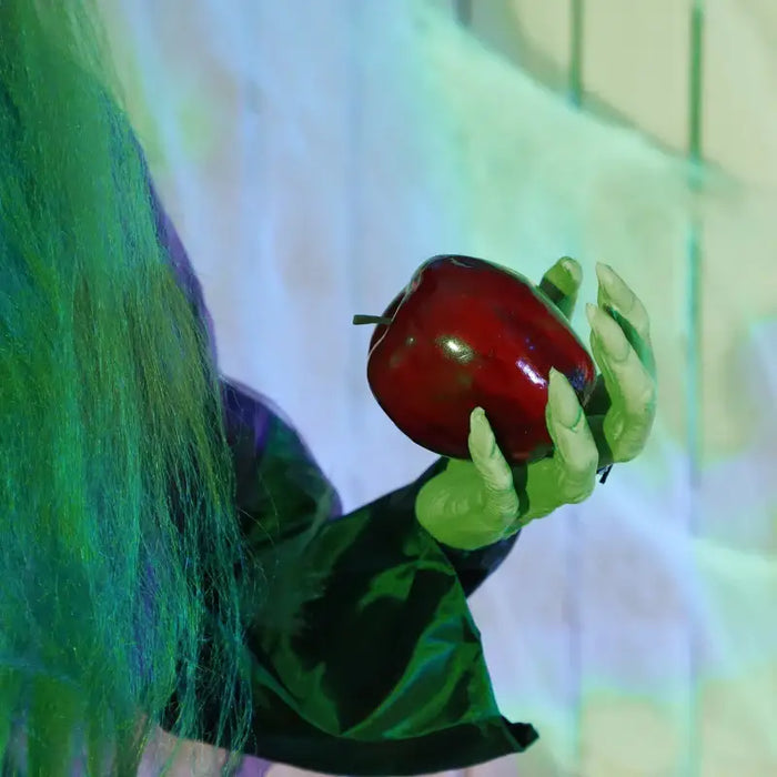 180cm Animated Standing Halloween Witch with Apple | Sound, Motion and Light Effects HOMCOM - Little and Giant Explorers HOMCOM