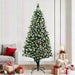 180cm Artificial Christmas Tree – Green | Snow and Pine Cones - Warm White LED Lights VIDAXL - Little and Giant Explorers vidaXL