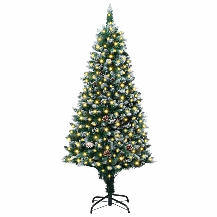 180cm Artificial Christmas Tree – Green | Snow and Pine Cones - Warm White LED Lights VIDAXL - Little and Giant Explorers vidaXL