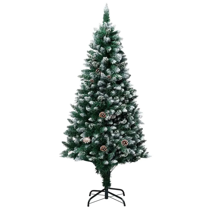 180cm Artificial Christmas Tree – Green | Snow and Pine Cones - Warm White LED Lights VIDAXL - Little and Giant Explorers vidaXL