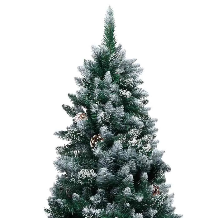 180cm Artificial Christmas Tree – Green | Snow and Pine Cones - Warm White LED Lights VIDAXL - Little and Giant Explorers vidaXL