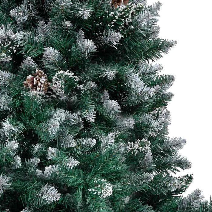 180cm Artificial Christmas Tree – Green | Snow and Pine Cones - Warm White LED Lights VIDAXL - Little and Giant Explorers vidaXL