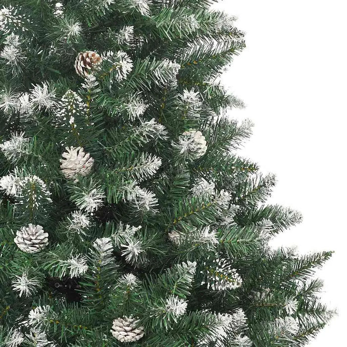 180cm Artificial Christmas Tree – Green PVC Tree | LED Strip Lights, Pine Cones and Baubles VIDAXL - Little and Giant Explorers vidaXL
