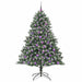180cm Artificial Christmas Tree – Green PVC Tree | LED Strip Lights, Pine Cones and Baubles VIDAXL - Little and Giant Explorers vidaXL