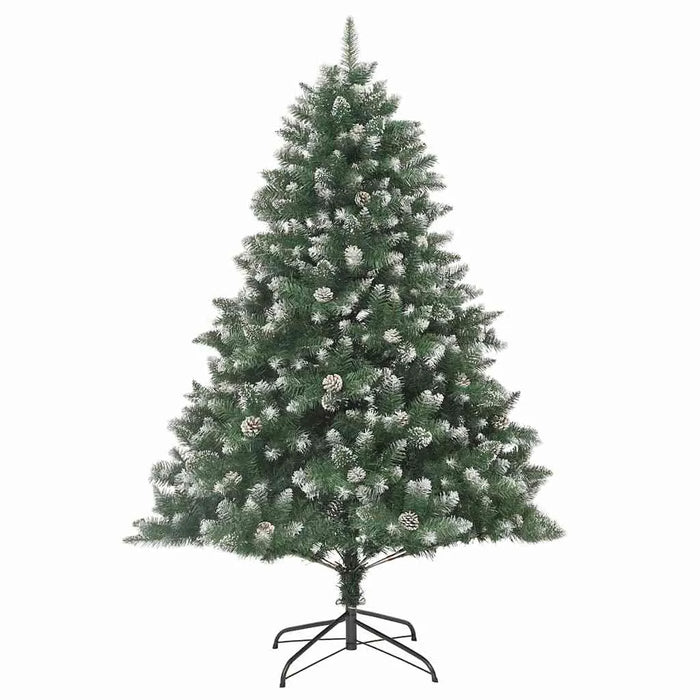180cm Artificial Christmas Tree – Green PVC Tree | LED Strip Lights, Pine Cones and Baubles VIDAXL - Little and Giant Explorers vidaXL