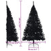 Artificial Half Christmas Tree with Stand in Black 180cm - Little and Giant Explorers vidaXL
